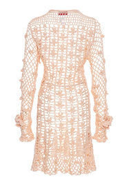 andreeva women's knit peach crochet dress