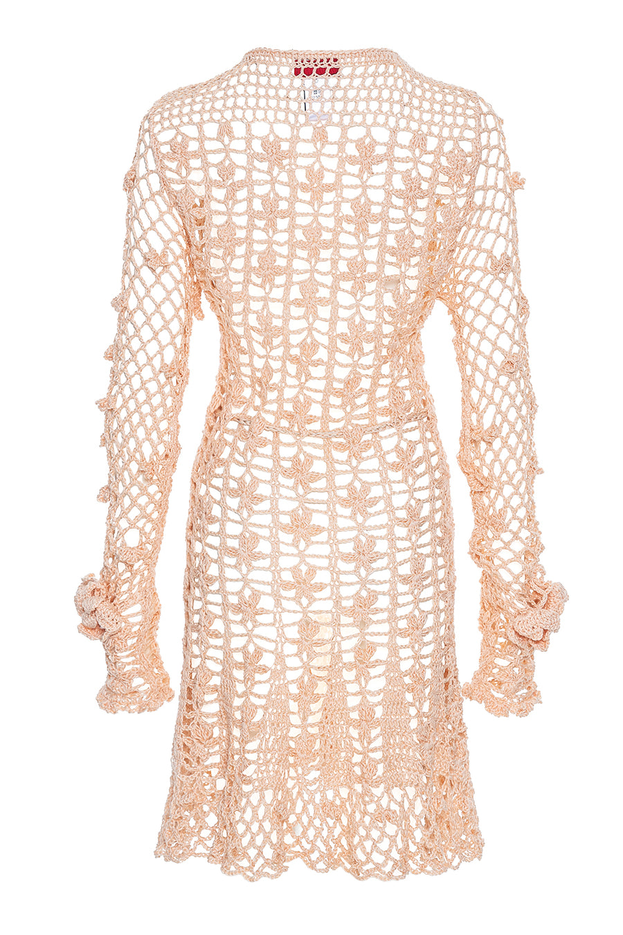 andreeva women's knit peach crochet dress