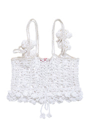 andreeva white crochet top
