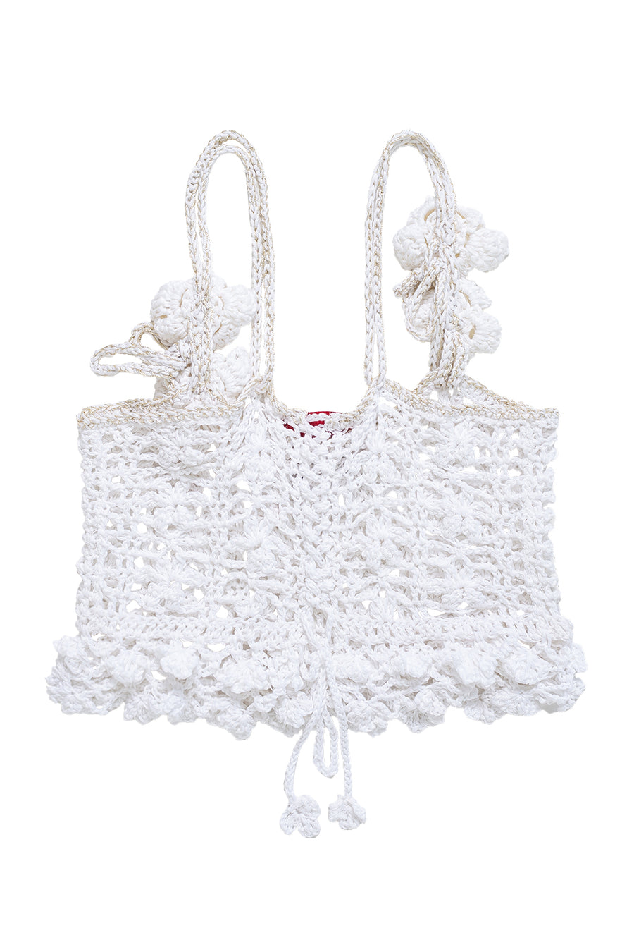 andreeva white crochet top