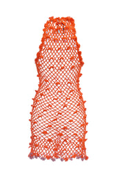 andreeva orange crochet dress