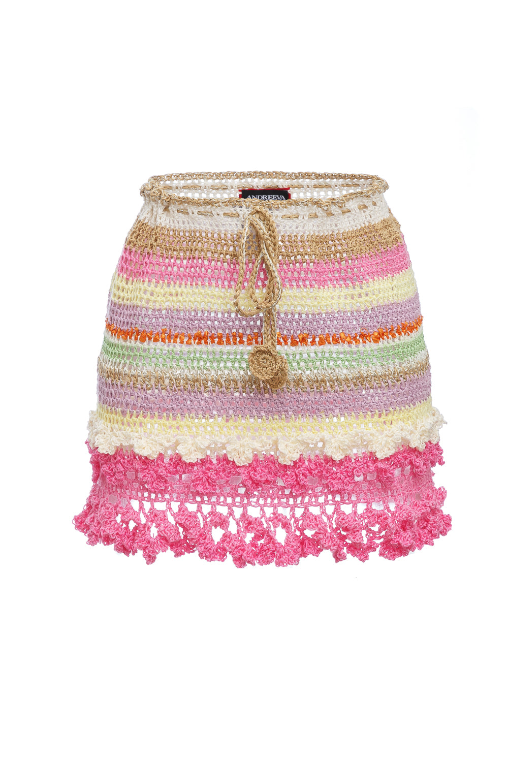 andreeva multicolor crochet skirt
