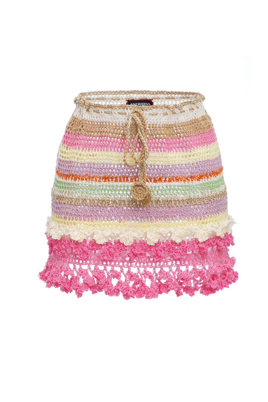 andreeva multicolor crochet skirt