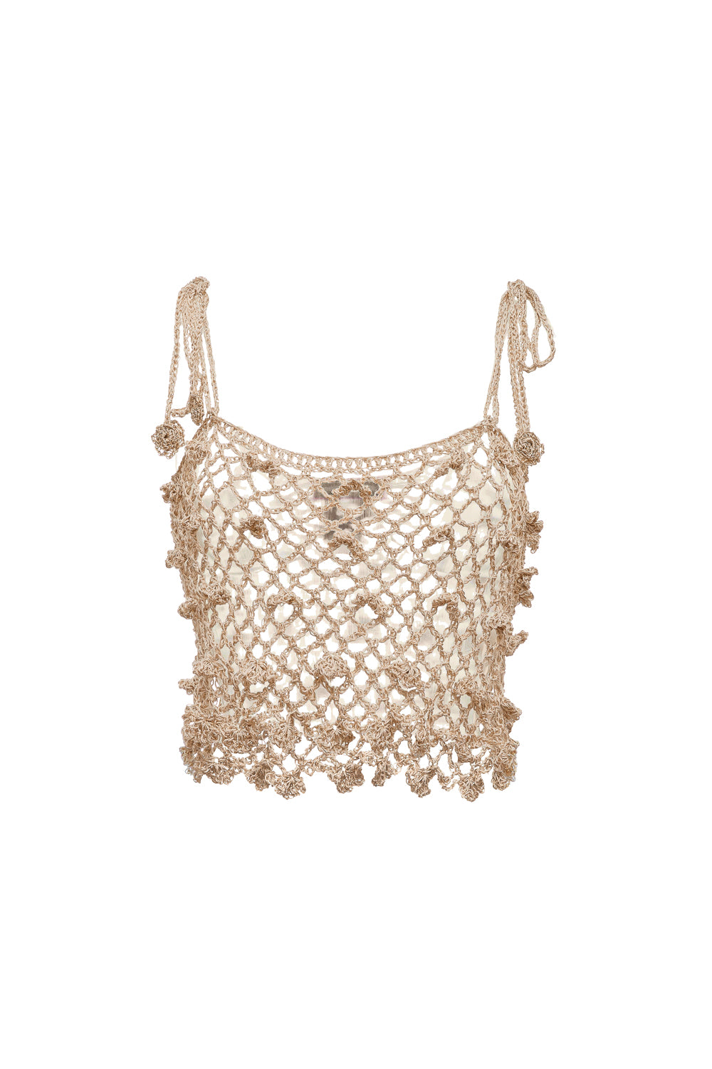 andreeva crochet silver top