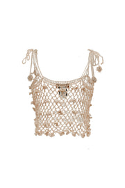 andreeva crochet silver top