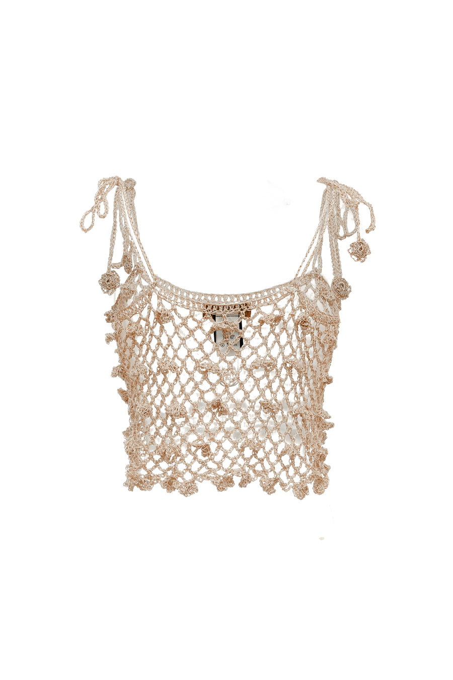 andreeva crochet silver top