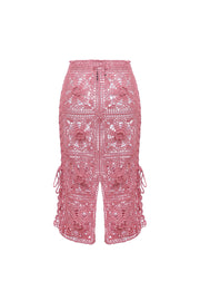 andreeva pink handmade crochet skirt