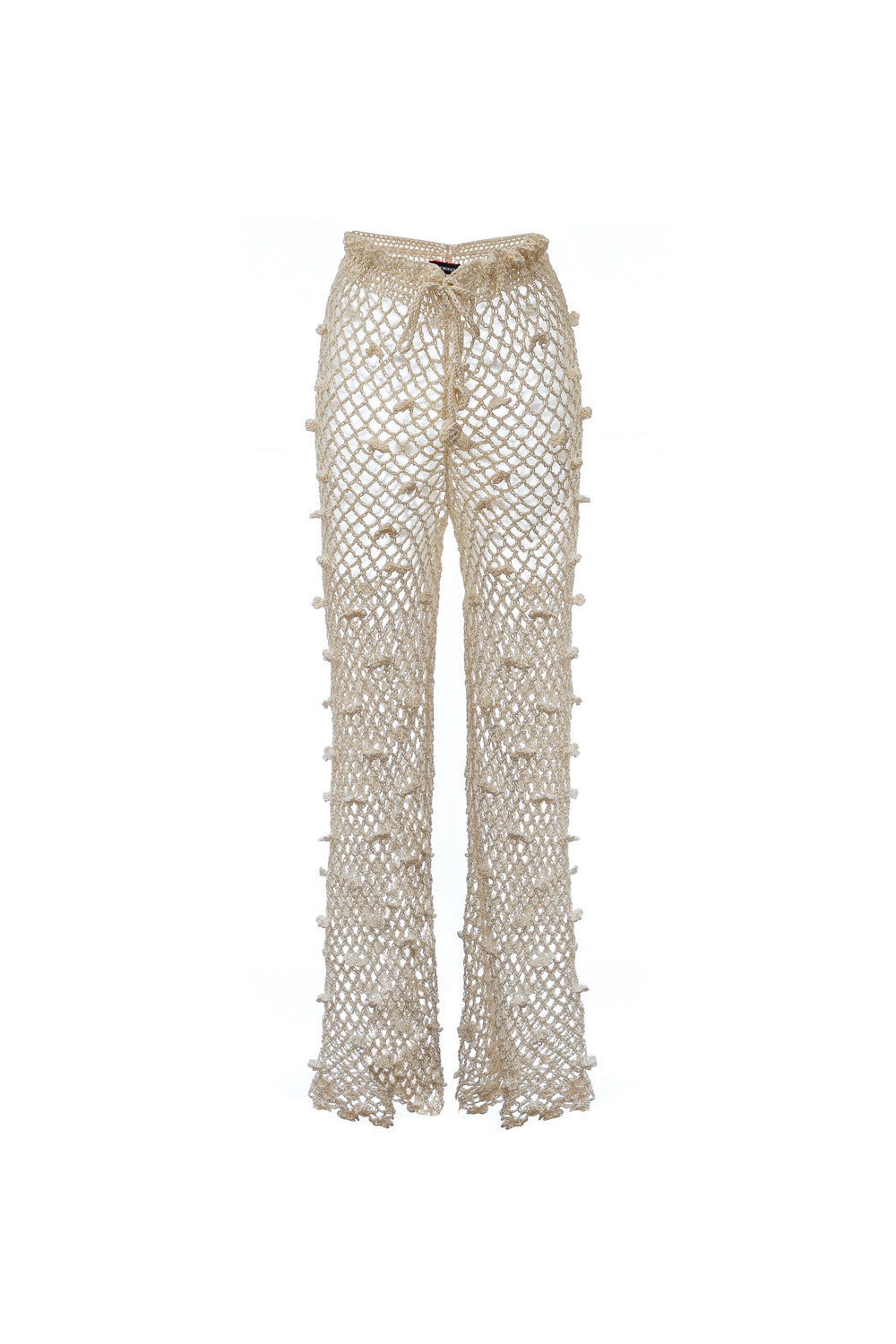 andreeva white handmade crochet pants