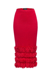 andreeva red knit skirt