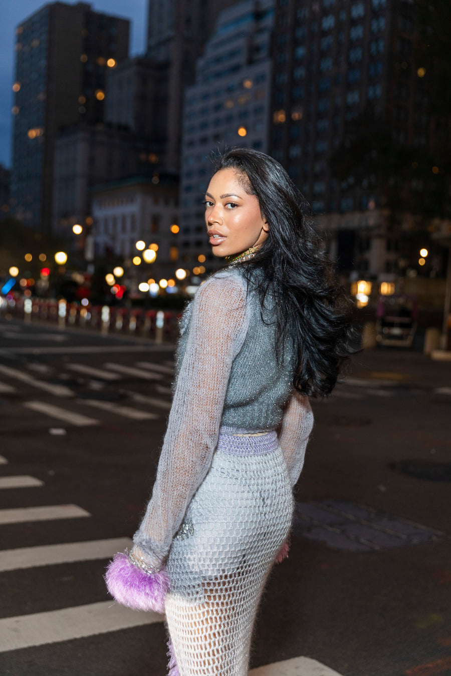 andreeva grey cashmere knit cardigan