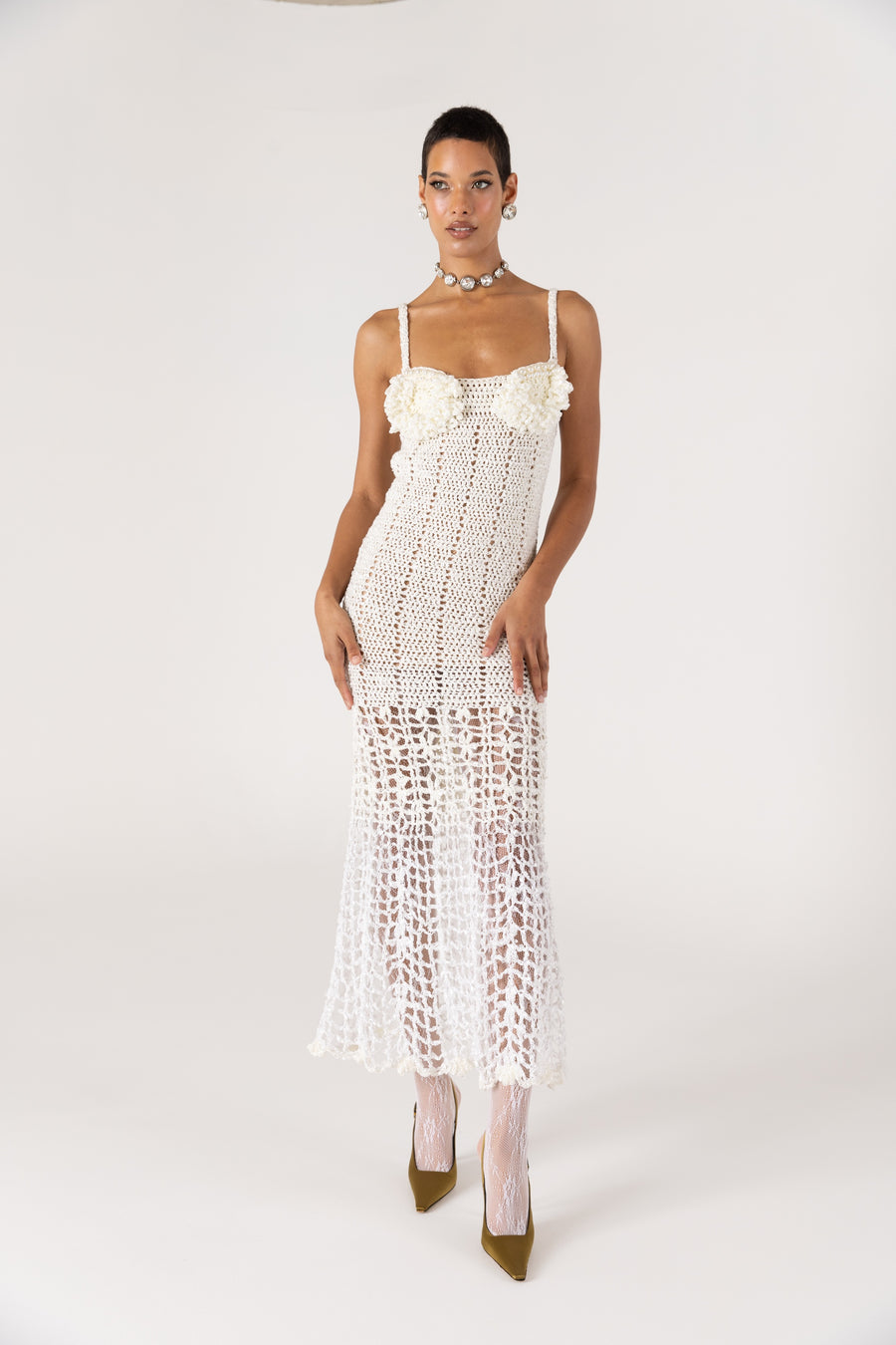 andreeva white crochet dress