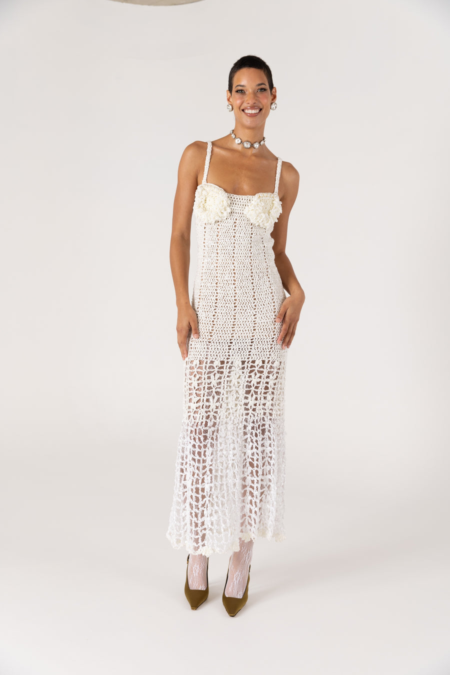 andreeva white crochet dress
