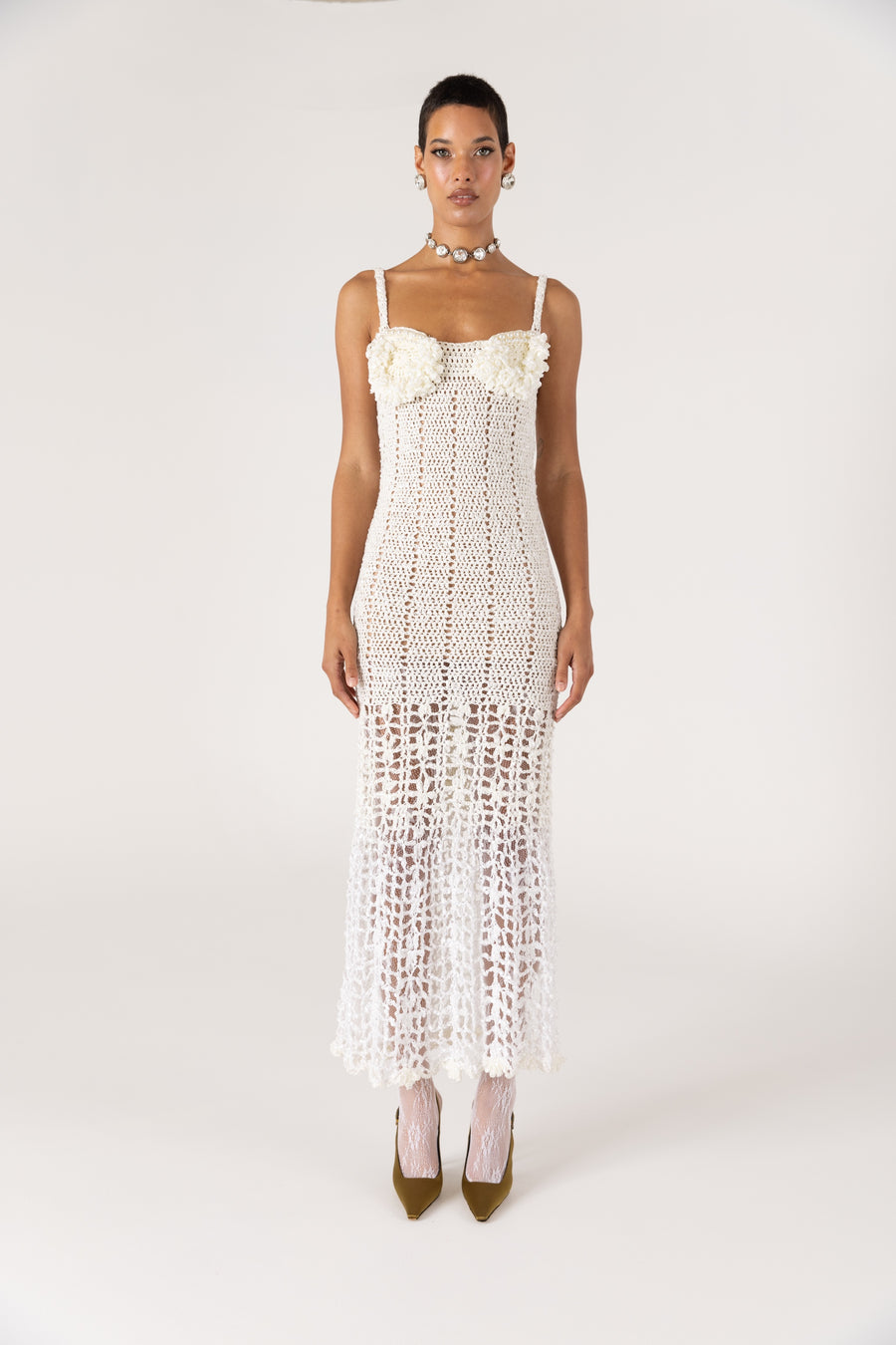andreeva white crochet dress