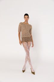 andreeva womens brown knit top