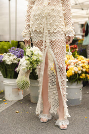 andreeva white crochet skirt