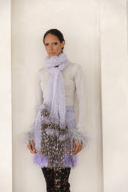 andreeva grey cashmere knit scarf
