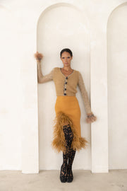 andreeva brown handmade knit cardigan