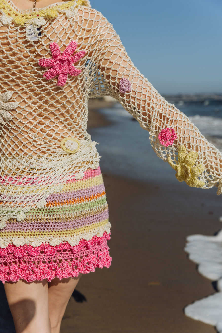 andreeva multicolor crochet top