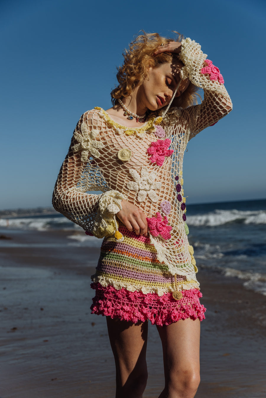 andreeva multicolor crochet top