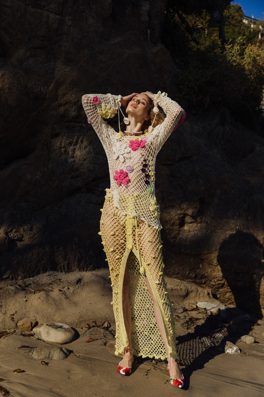 andreeva multicolor crochet top