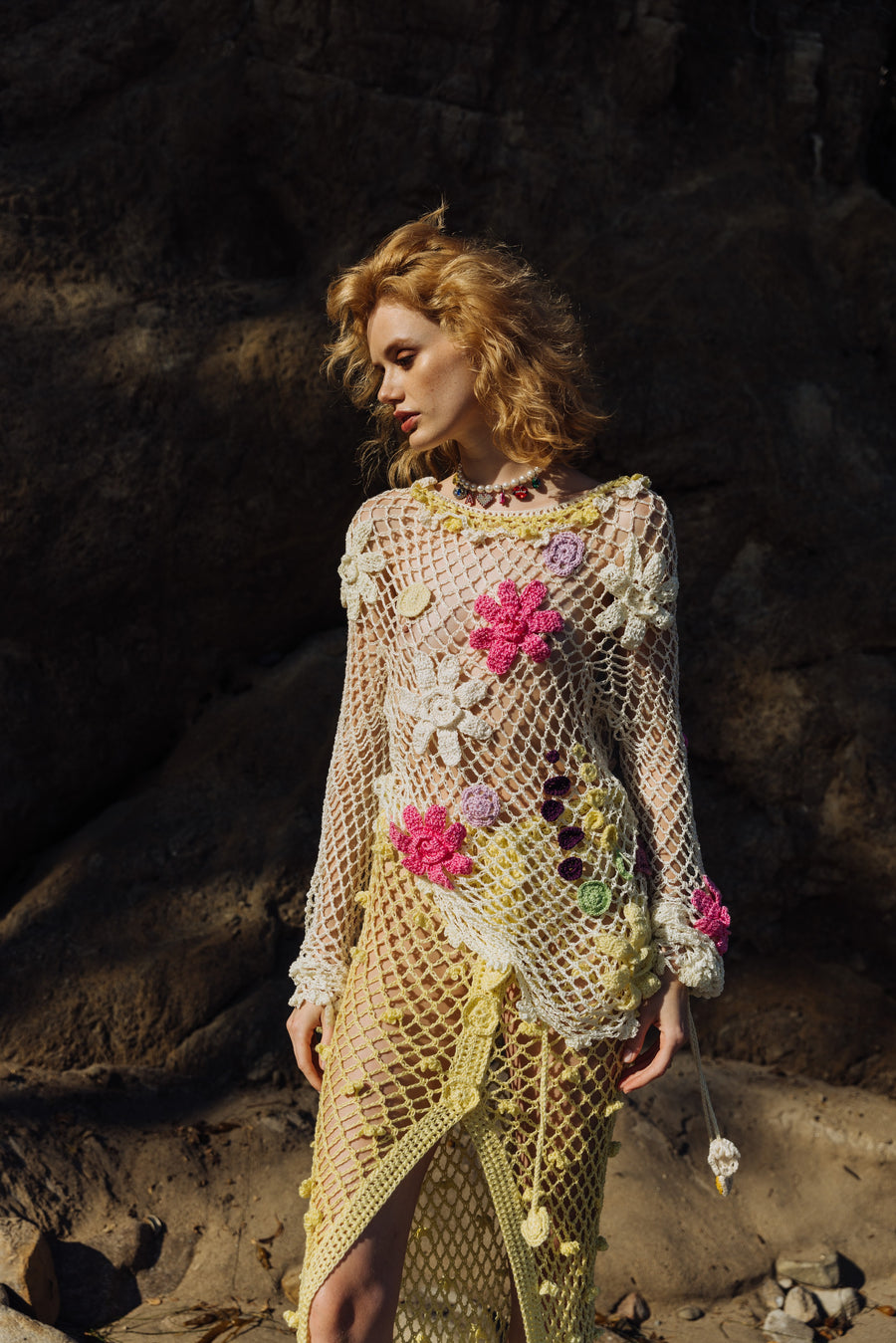 andreeva multicolor crochet top
