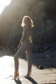 andreeva crochet silver pants