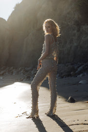 andreeva crochet silver pants