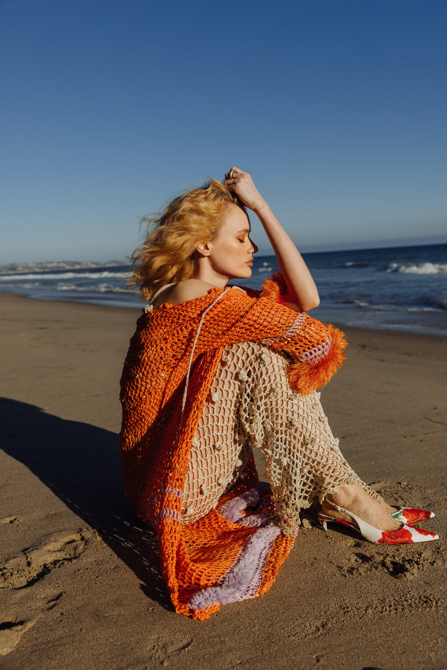 andreeva silver crochet pants