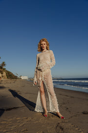 andreeva white crochet skirt