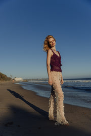 andreeva metallic crochet pants