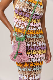 andreeva womens multicolor midi crochet dress