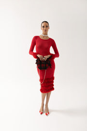 andreeva red knit top