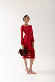 andreeva red knit top