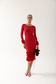 andreeva red knit top