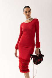 andreeva red knit top