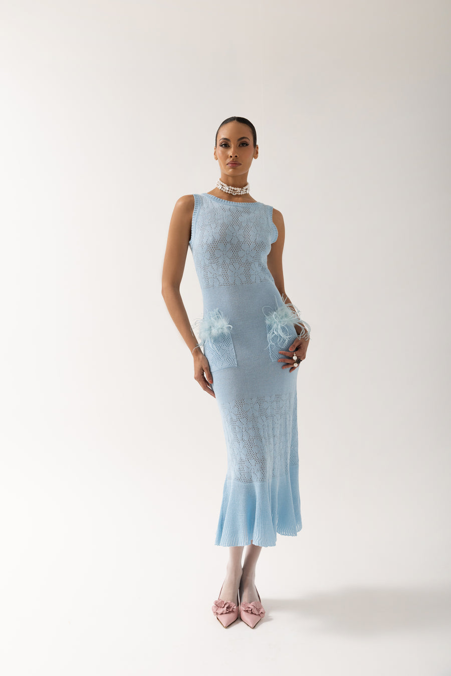 andreeva blue knit dress