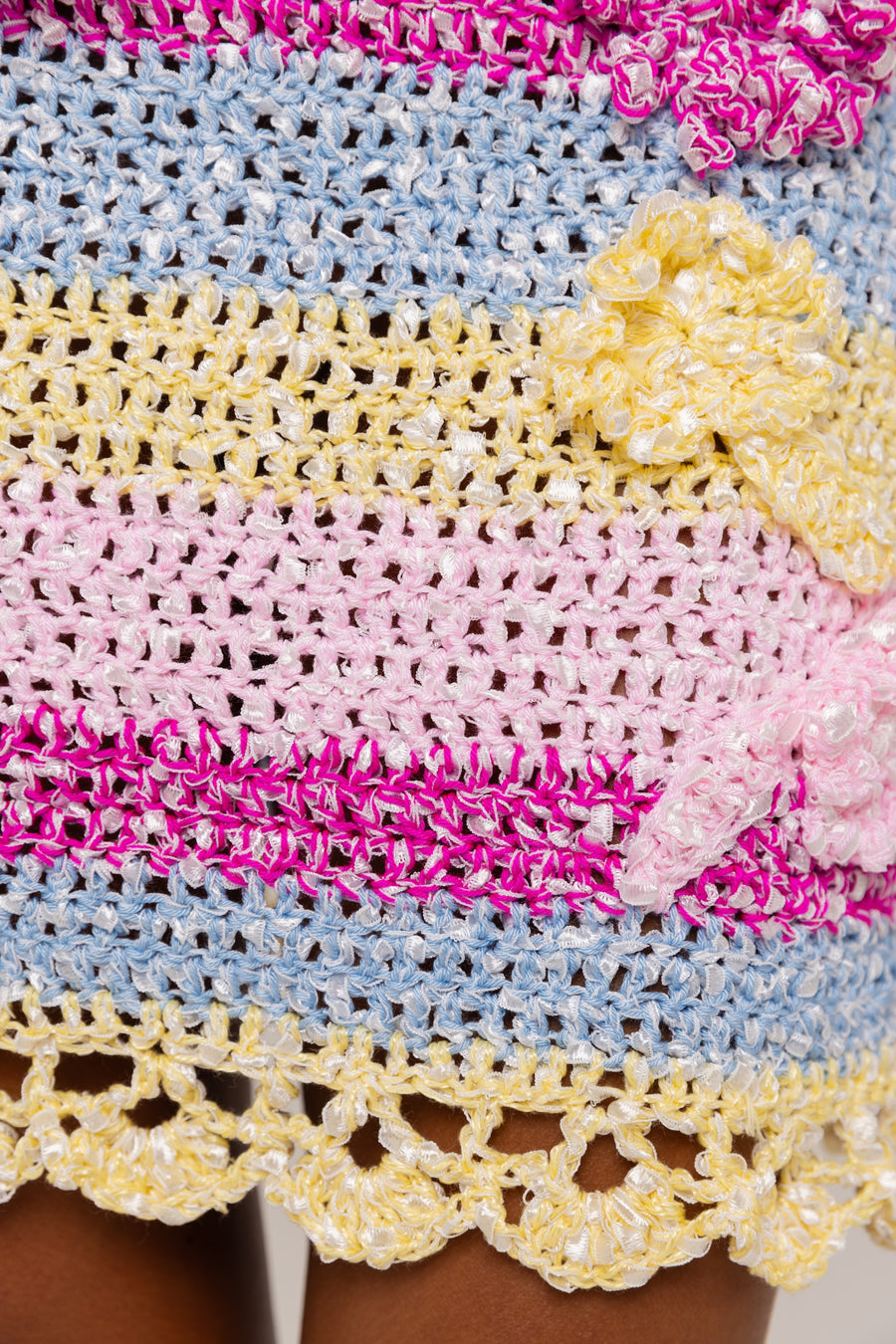 andreeva multicolor handmade crochet mini skirt