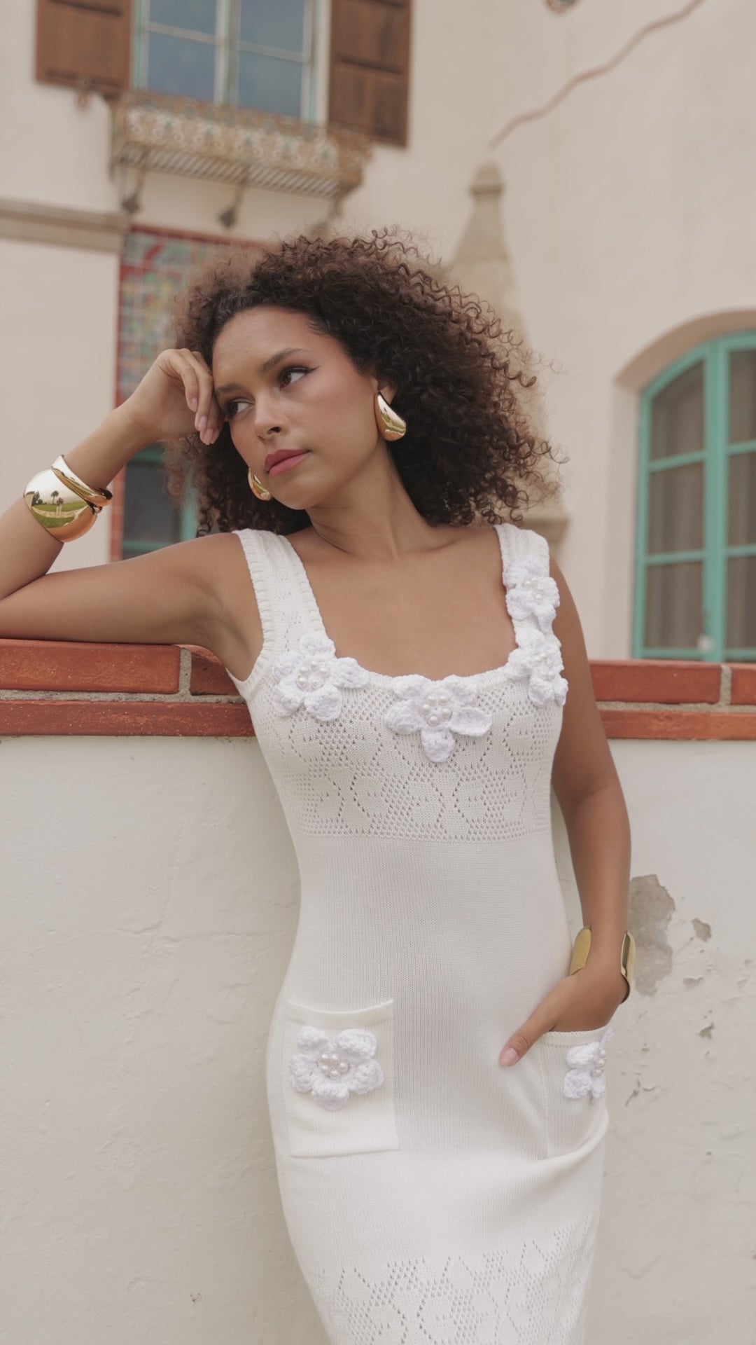 Andreeva white knit dress