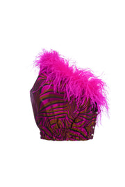 andreeva pink top with feathers