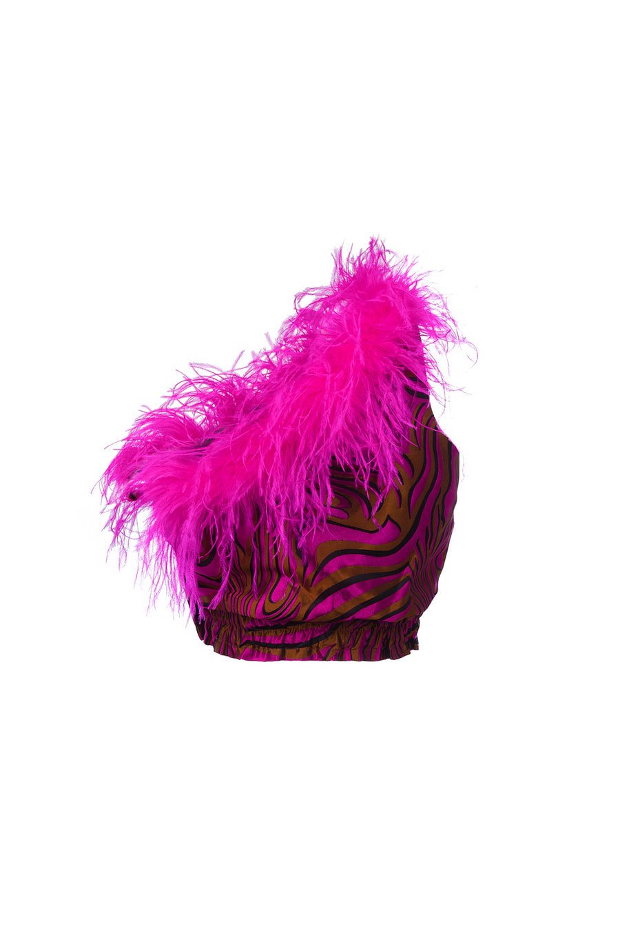 andreeva pink top with feathers
