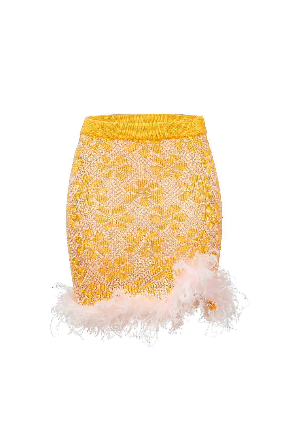 andreeva yellow knit skirt
