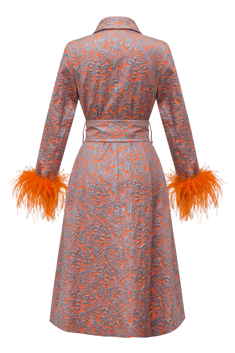 andreeva multicolor coat with feathers