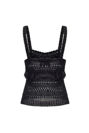 andreeva black handmade knit top
