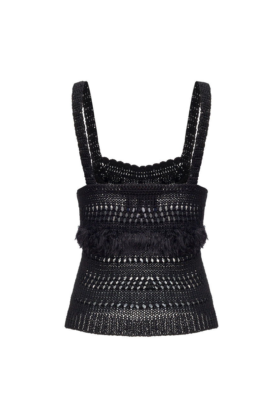 andreeva black handmade knit top