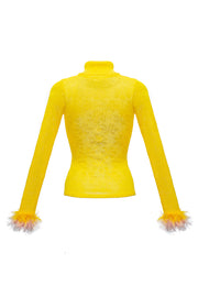 andreeva yellow knit turtleneck