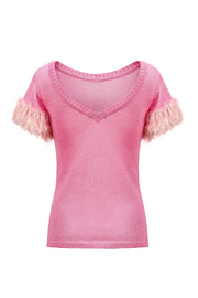 andreeva pink knit top