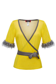 andreeva yellow knit top