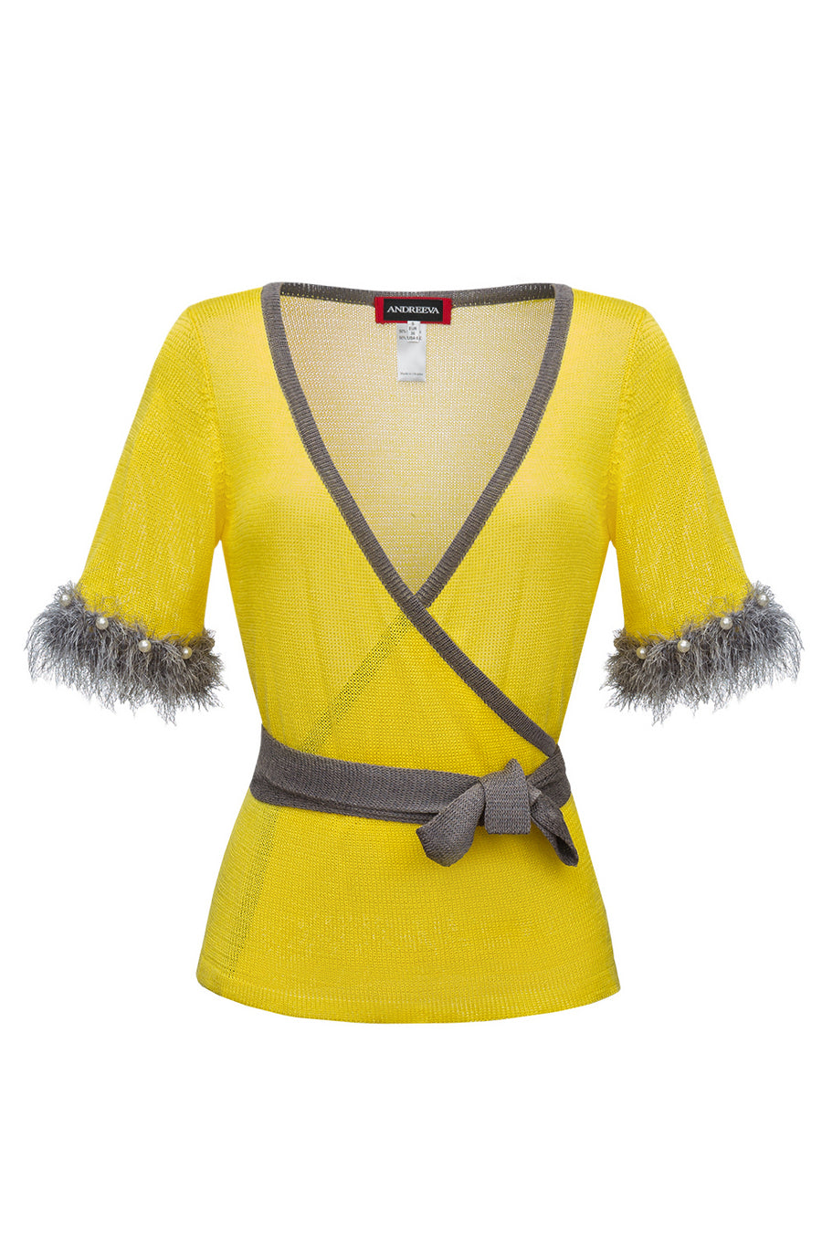 andreeva yellow knit top