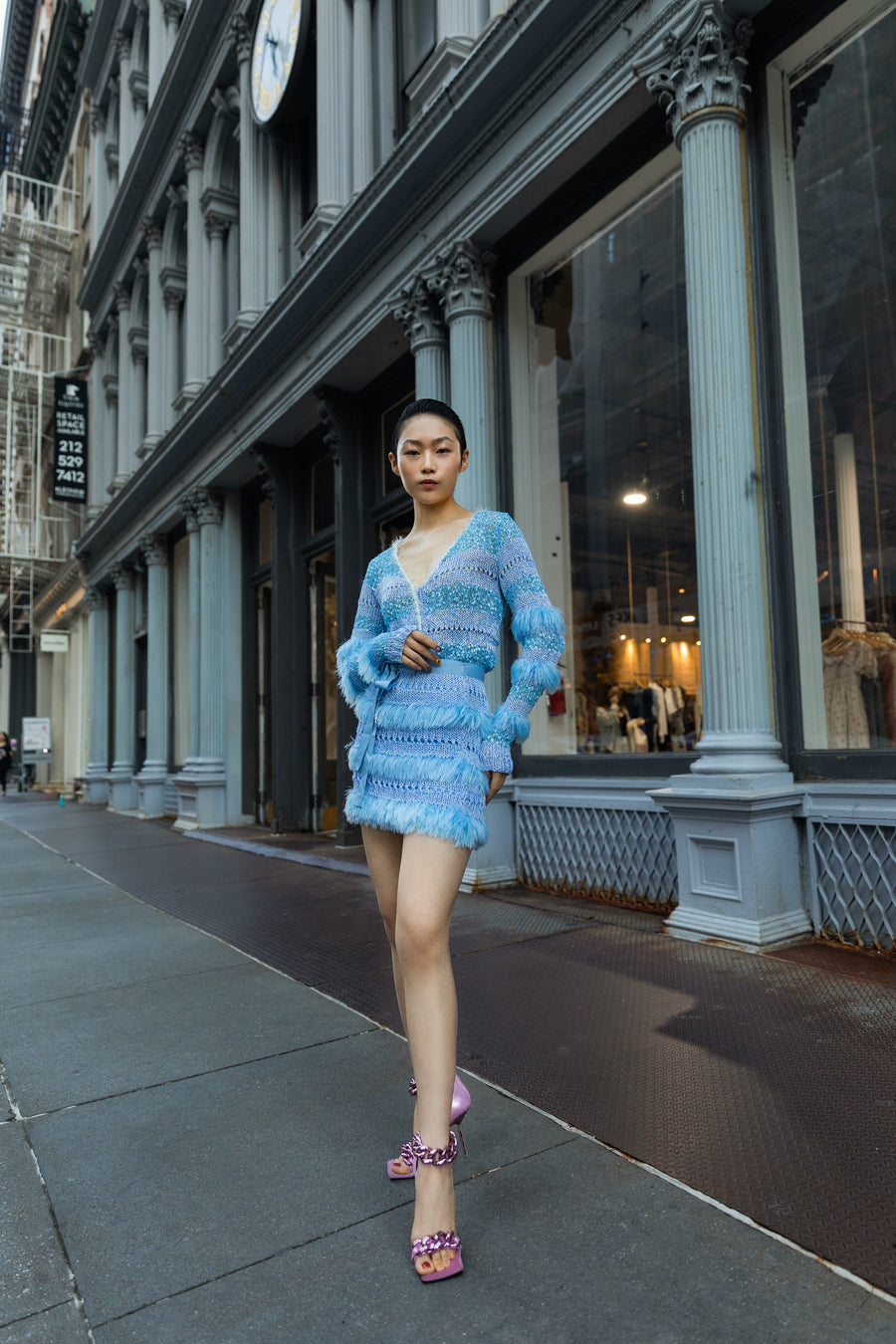andreeva blue handmade knit sweater