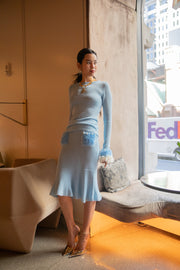andreeva blue knit skirt